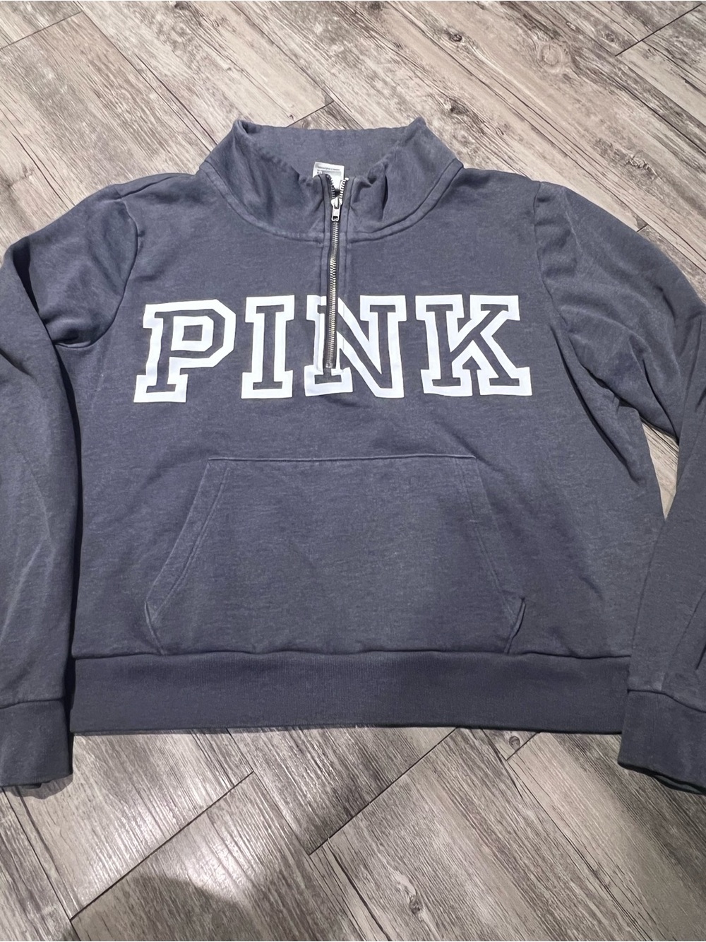 PINK Victoria's Secret Half-Zip Pullover Sweatshirt - Gray